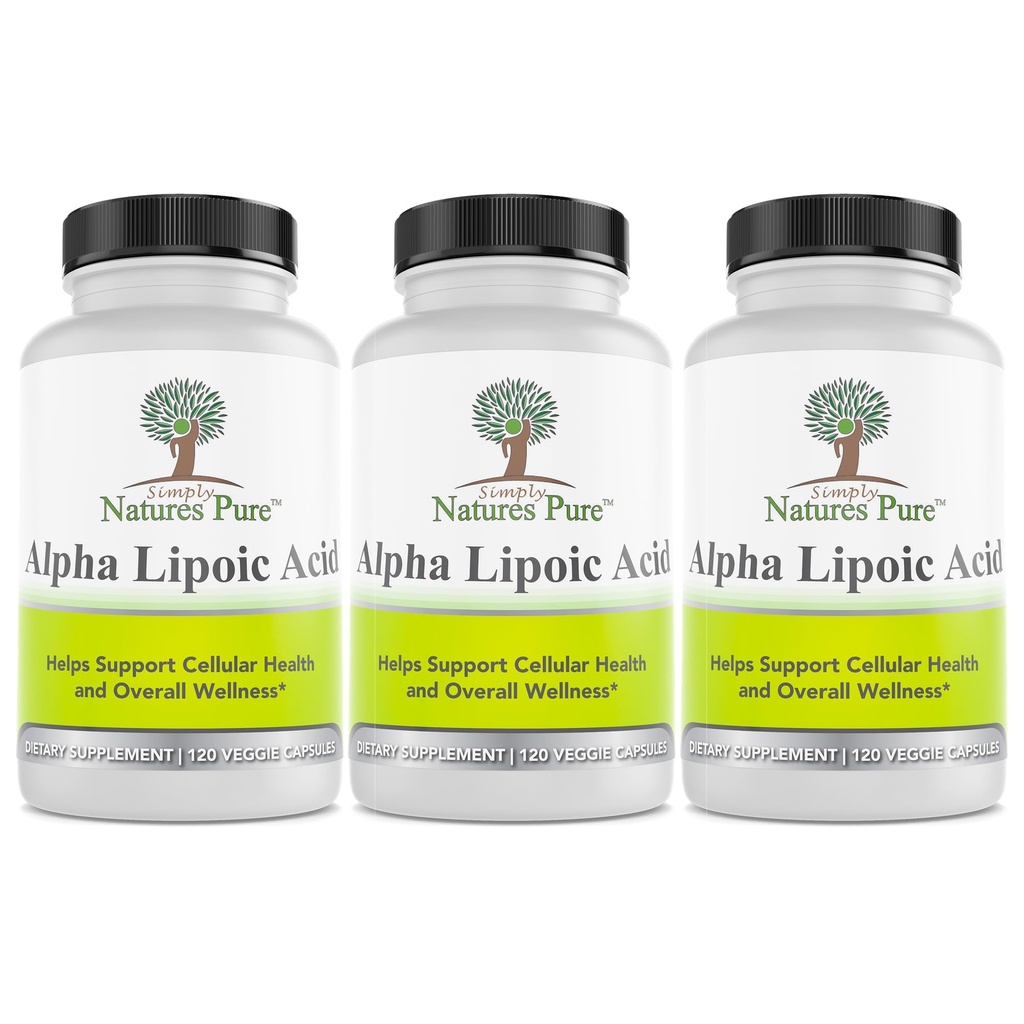 Cukup Natures Murni Alpha Lipoic Acid 600mg 360 Veggie Capsules, No- GMO Thioctic Acid 12 Bulan Supply