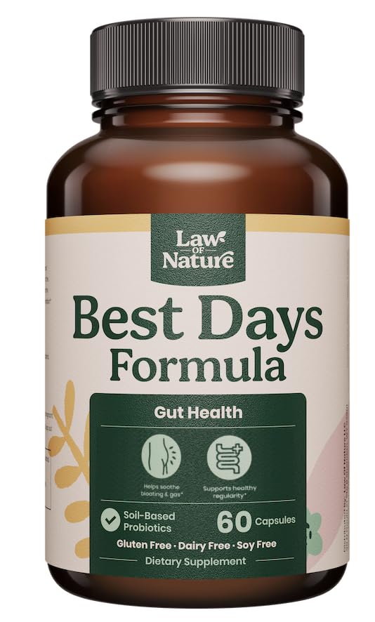Best Days Formula 124; Advanced 5-in- 1 Gut Dukung untuk Bloating, Gas & Irregularity 12.Soil- Soil- Soil Based Proguire + Pregories, L-Glutamine, Aloe Vera & More 124; 60 Capsules