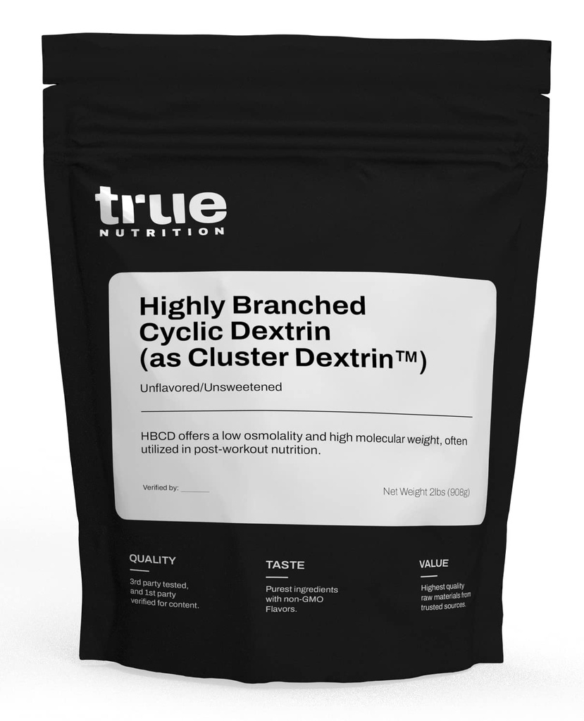 Nutrition True - Sangat Branched Cyclic Dextrin - Carbohydrate Powder untuk Intra-Workout Energy, Enhanced Posting-Workout Muscle Recovery - Vegan dan Non- GMO - Tanpa rasa 2lb.