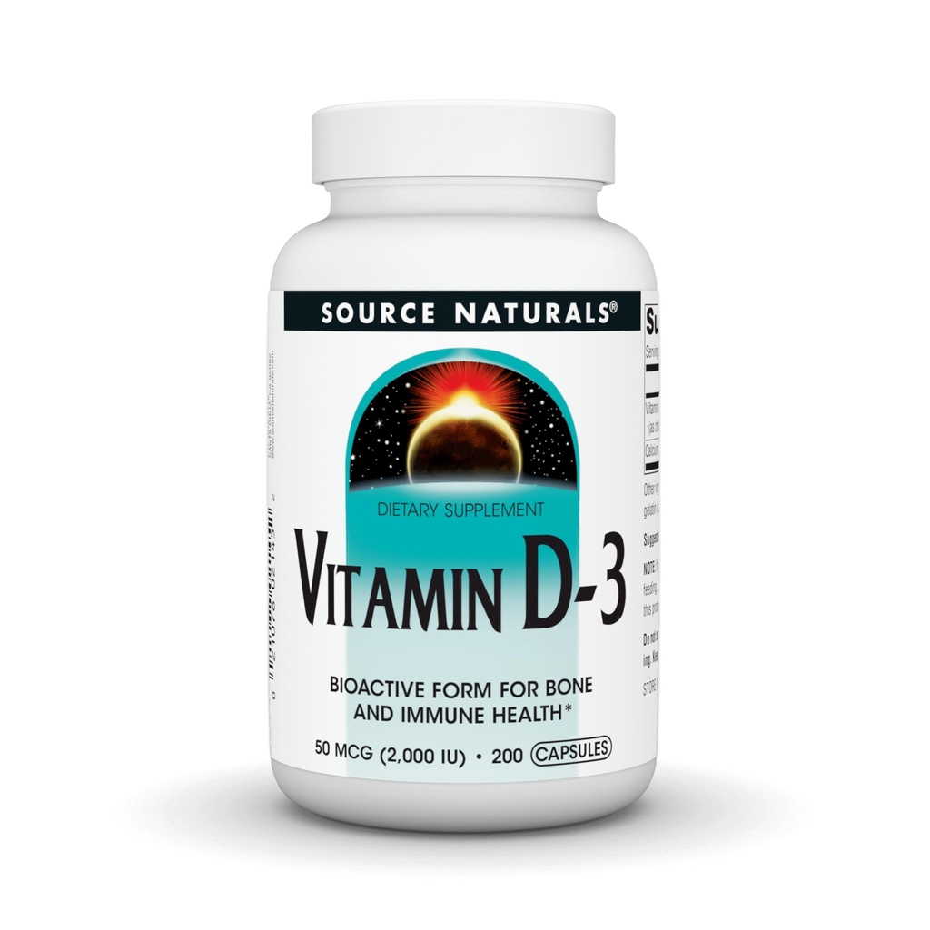 Sumber Vitamin D-3, Bentuk Bioaktif untuk Bone & Imune Kesehatan *, 2000 IU - 200 Kapsul