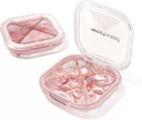 1 Pack Small Pink Pill Organizer, 4 Kompartemen, Compact Stylish Cute Travel Camping Pill Box Daily Medicine Case, Portabel dan Moistureproof untuk Toko Vitamin, Medication and Suplemen