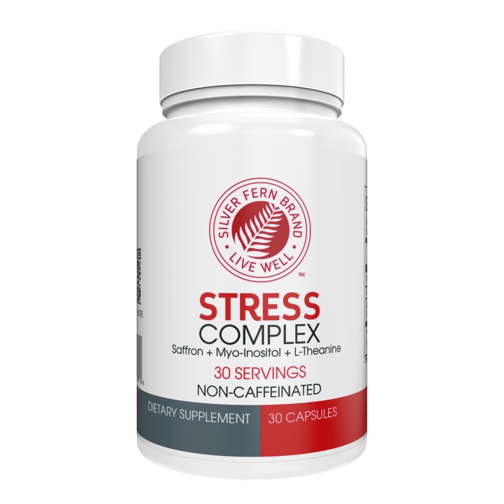 Suplemen Kompleks Fern Perak - Tanpa Caffeine - Tidur, Khawatir, Mood & More - dengan Suplemen Saffron, Suplemen L- Theanine, & Myo-inositol