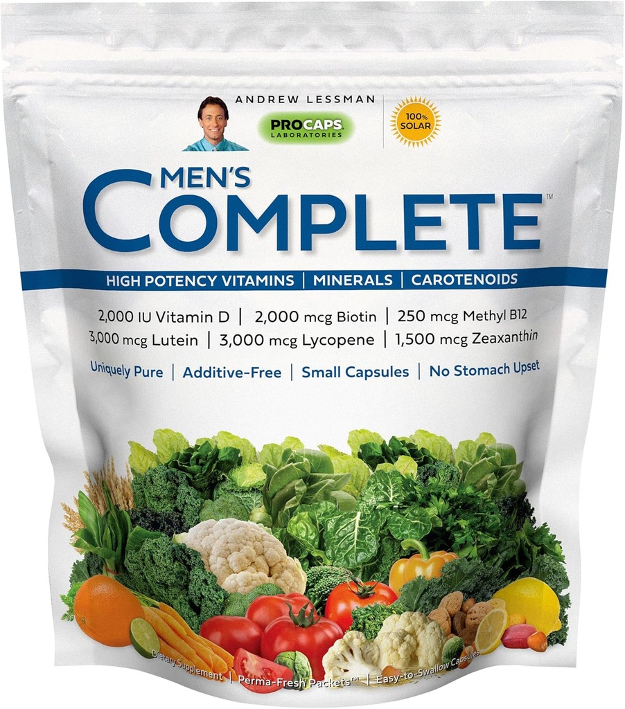 ANDREW LESSMAN Multivatin- Pria Lengkap 30 Paket - Potensi tinggi dari 30 + Nutrients, EsculVitamin, Mineral, Carotenoid. Easy- Telan. Tidak ada Binders, Tidak ada Penjual, Tidak Ada Alamat