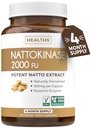 Healths Harmony Nattokinase 2000 FU (Non- GMO) Suplemen Nattokinase Terkuat Dibuat dari Soybeans Berfermentasi Alami - (4 Bulan Supply) 120 Vegan Natto Capsules