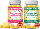Lunakai Collagen dan Vitamin D3 Gummies Bundle - Non- GMO Suplemen Anti Aging untuk Pria & Women - Imunity, Bone dan Mood Dukungan Gummy untuk Dewasa - 30 Hari Suppply