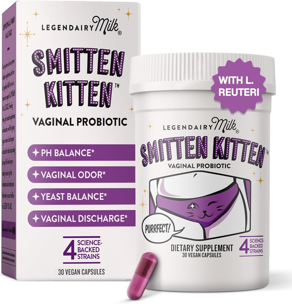 Milk Smithten Kitten ™ - Vaginal Progities for Women - Clinically - Studied Progress Lactociillus Reuteri for Women 's Vaginal Health - Mendukung keseimbangan PH, Flora & Urinary Track Wellness