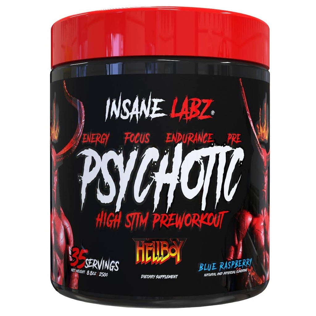Edisi Labz Hellboy Insane, Powder Pre Stimulant Pre dan tidak Booster dengan Beta Alanine, L Citrulline, dan Caffeine, Boosts Focus, Energy, Endurance, Nitric Oxide Levels, 35 Srvgs, BLUE Rasp