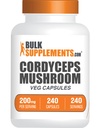 BulkSuplements.com Cordyceps Mushroom Capsules - Cordyceps Extract, from Cordyceps Sinensis - Gluten Free, 2000mg Equivalen Serving - 1 Capsule per Serving, 240 Veg Capsules (Paket 1)