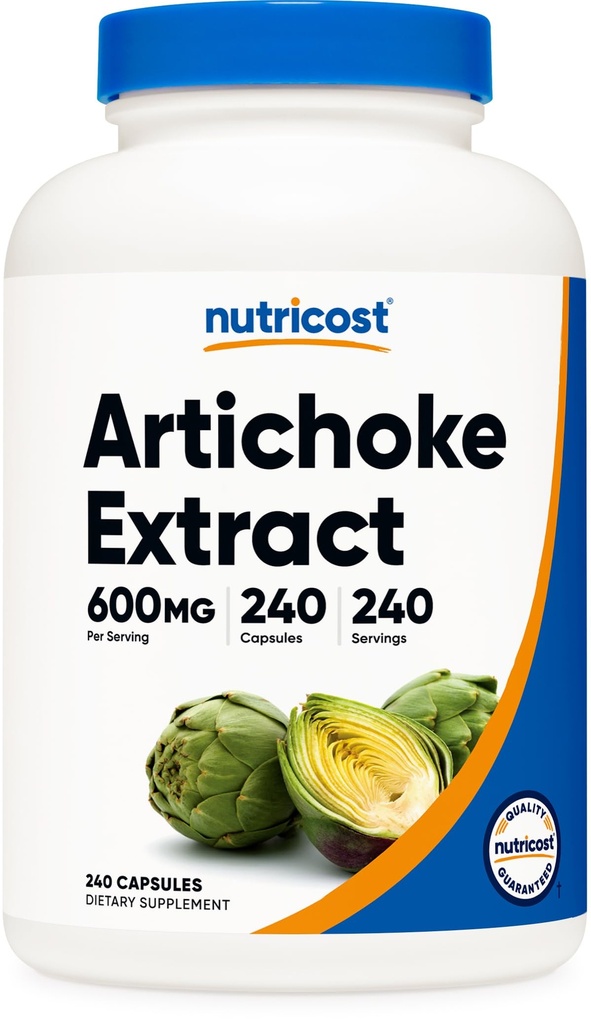 Nutricost Artichoke Extract 600mg, 240 Vegetarian Capsules - Gluten Free, Non- GMO