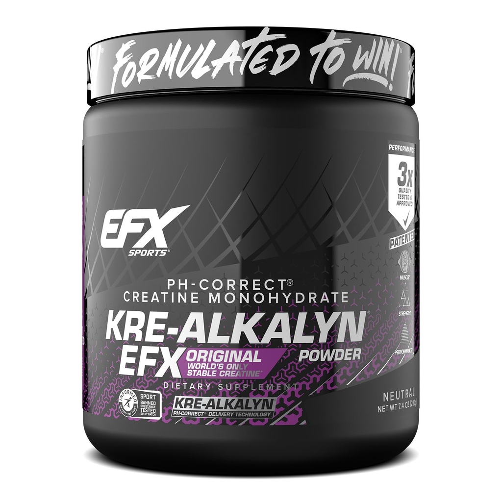 EFX Sports Kre-Alkalyn EFX Powder 124; pH Better Creatine Monohydrate Supplement (Unflamiting)