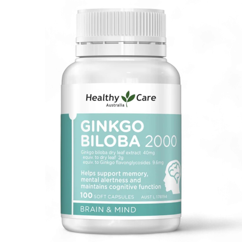 Kepedulian Sehat Ginkgo Biloba 2000mg 100 Capsules Australia Dibuat