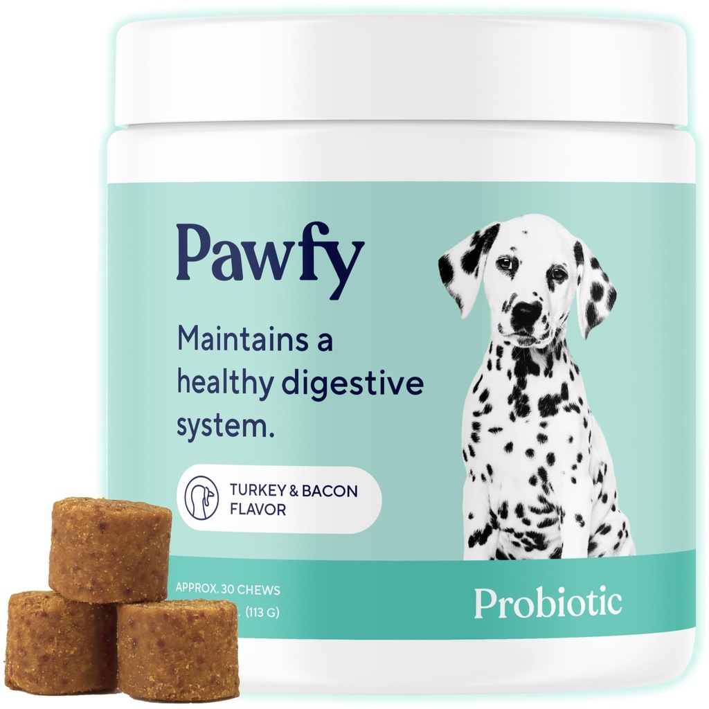 Pawfy Propoles for Dogs Alagty 124; Support Digetical Health Allergies, Small, Large Dogs 124; Memperkuat Kesehatan Gut 124; Anti Yeast Suplemen 124; Skin Seasonal Allergies Dukungan - 30 Chews (Bacon)