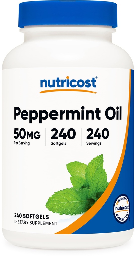 Nutricost Peppermint Oil Softgels (240 SFG) - Gluten Free, Third Party Test and GMO Free