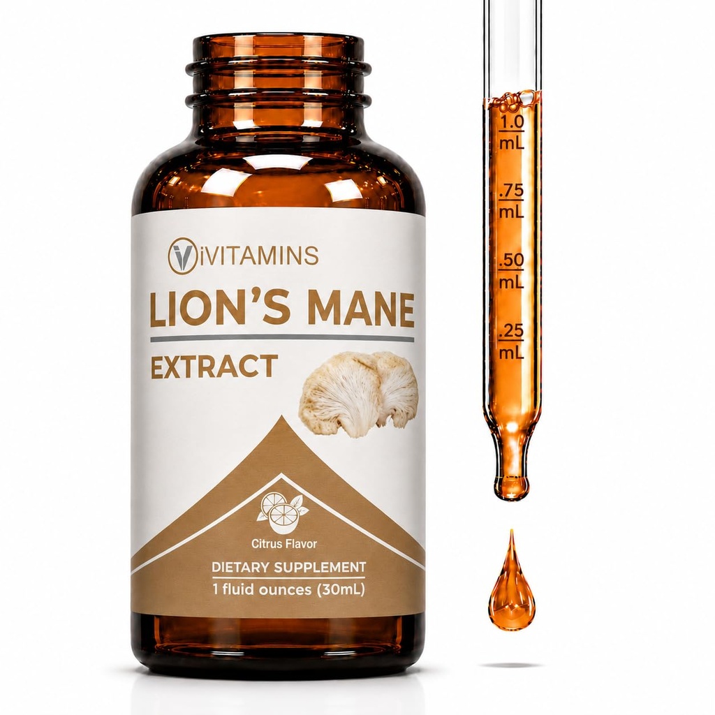 Limons Mane Liquid - Liquid Mane Tunture Lion 's for Memory, Focus & Clarity - Lions Mane Suplemen - Lions Mane - Lion Mane Mushroom Suppplemen Otak Nootropics - (1 Pack)