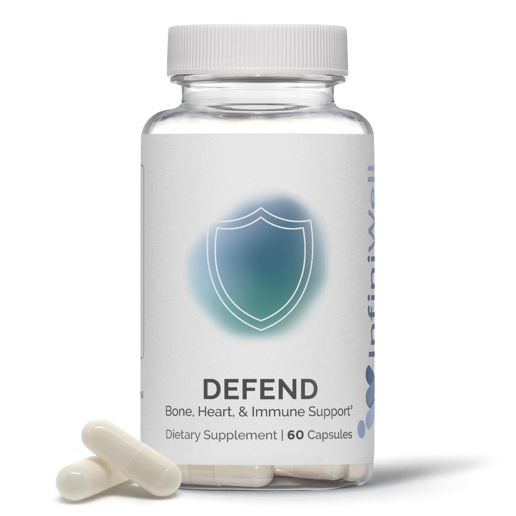 Tambahan Dukungan Bone & Imune Infinend Well Defend Bone & Imune - Vitamin A, D3 & K2 Tambahan - Bahan Biovale dalam Bentuk Nutrient Aktif