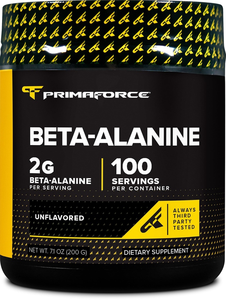 Primaforce Beta Alanine Powder, Unhafeared, 200 grams - Gluten Free, Non-GMO Suplemen untuk Pria dan Wanita