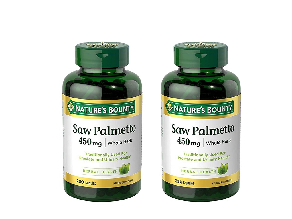 Nature 's Bounty Saw Palmetto 450 mg Capsules 250 ea (Pack of 2)