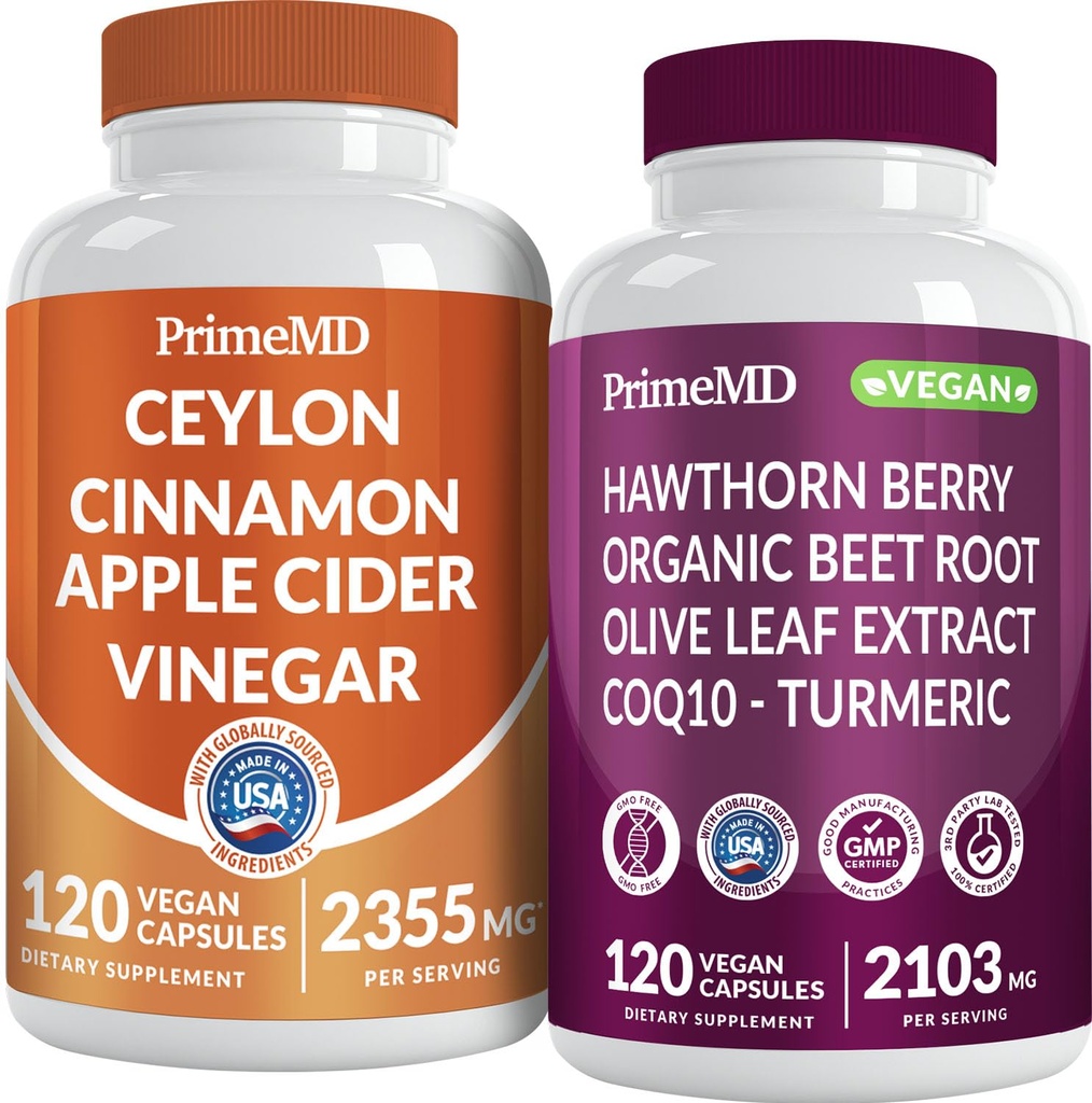 Ceylon Cinnamon (1 pk) dan Nitric Oxide (1pk) Supplemen Bundle - Mampu Vitamin untuk Heart, Metabolisme, keseimbangan, peredaran darah, dan Dukungan Imune - Non-GMO, Vegan, Gluten- Bebas