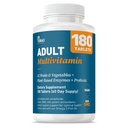 Dr. Tobias Adult Multivitamin for Women & Men, Immune Supporting Vitamin from 42 Fruits, Vegetable, Plus Progories, Vegan Multivitamin for Men & Women, Non-GMO, 180 Tablet, 60
