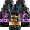 MEDCHOICE Turmeric & Ginger (120ct), Sleep Melonatin (180ct), and Nootropic Brain (120ct) Suplemen Bundle - Wellness Trio for Brain, & Imune Dupport - Vegan, Non-GMO, Gluten- Free
