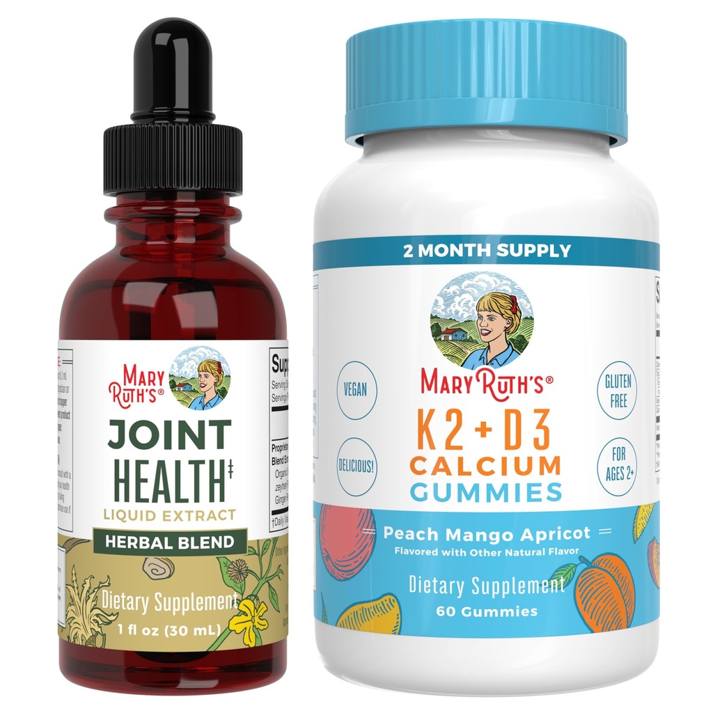 MaryRuth Organics Organics Compaint Health Liquid Drops & Vitamin K2 + D3 Gummies (Peach Mango and Apricot)