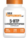 BulkSuplements.com 5- HTP Capsules - 5- Hydroxyptophan, Acid Acid Amino Tambahan - Gluten Bebas, 1 Kapsule per Serving, 240 Count (Pack of 1)