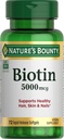 Nature 's Bounty Biotin 5.000 mcg Caps, 72 ct