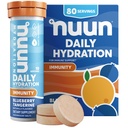 Nuun Imunity Electrolite Tablet dengan Vitamin D, C, E, & A, Ginger, Elderberry, Magnesium & 4 Electrolyte Estile lainnya, Vegan, Blueberry Tangerine, 8 Pack (80 Servings Total)