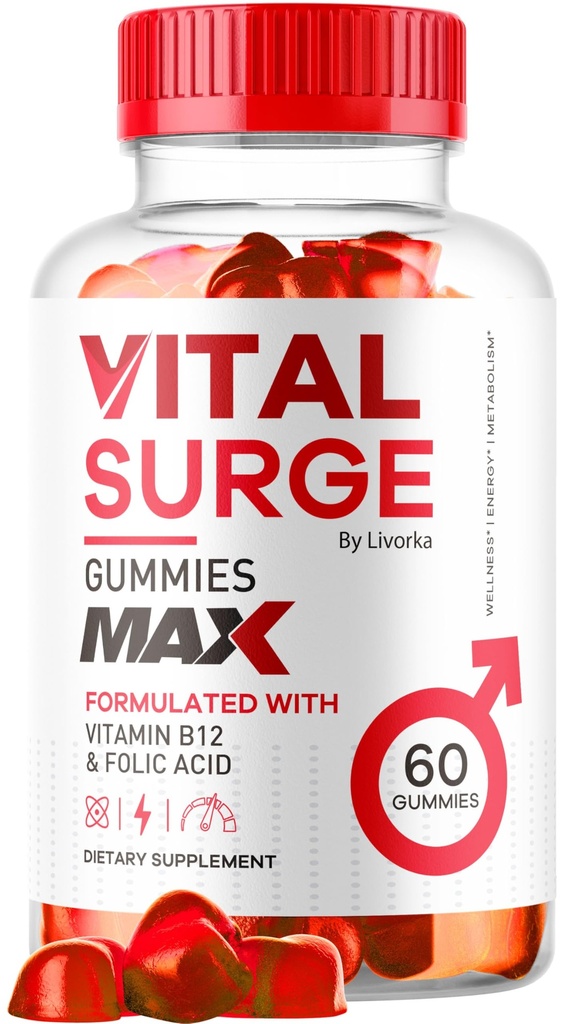 Vital Surge - Vital Surge for Men Gummies, Vital Vita Surge Maximum Power 1050 MG, VitalSurge Support Gummy Advanced Formula, Premium Vitamin Gomita (60 Gummitas)