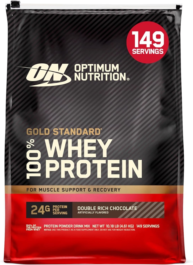 Optimum Nutition Gold Standard 100% Whiy Protein Powder, Chocolate Double Rich 10 Pound (Packaging May Wary)
