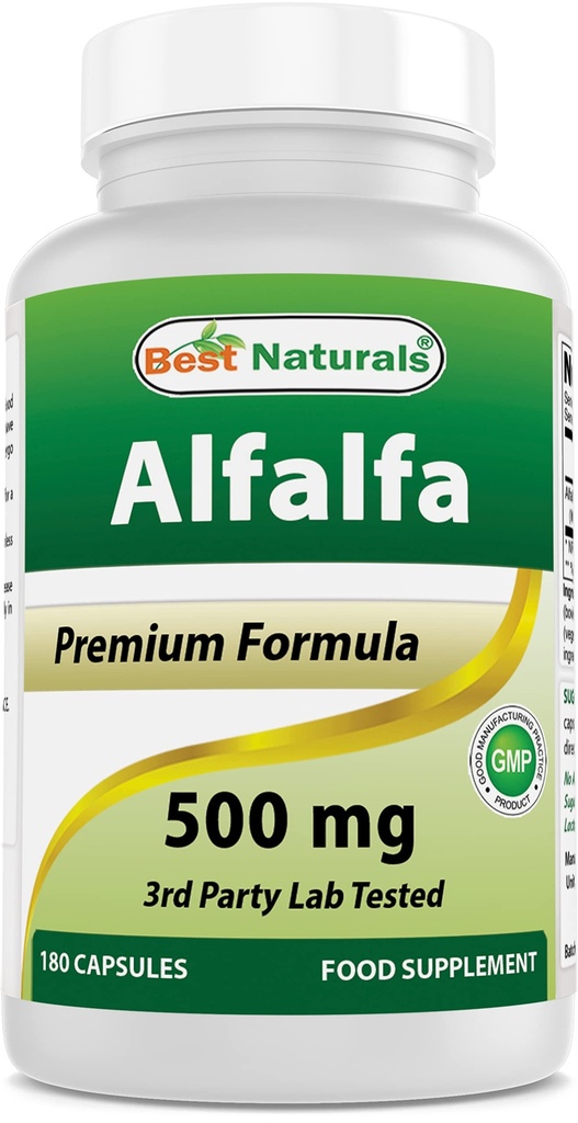 Sastra terbaik Alfalfa Green Super Food 500 mg 180 Capsules (180 Cacah 1)