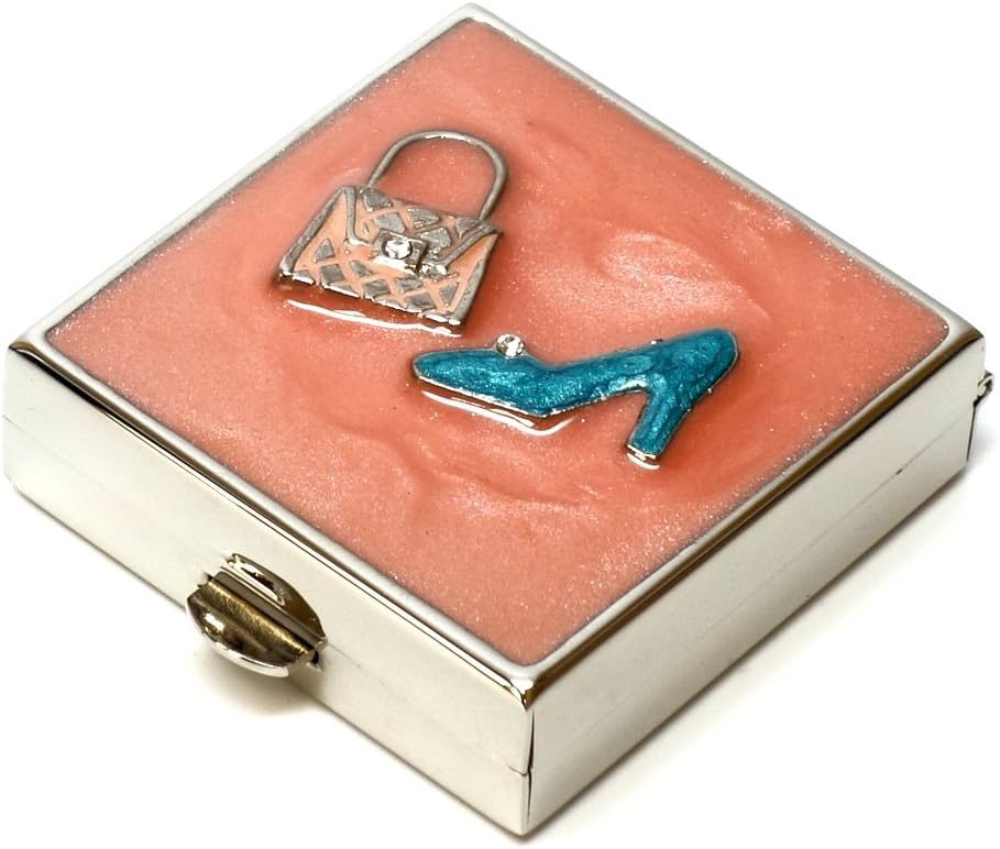 9311 square Pill Box Organizer Pink Blue Gold Women Travel Pill Case Purse Pocket Container Daily Portable Medicine Vitamin Box Supplemen Mini