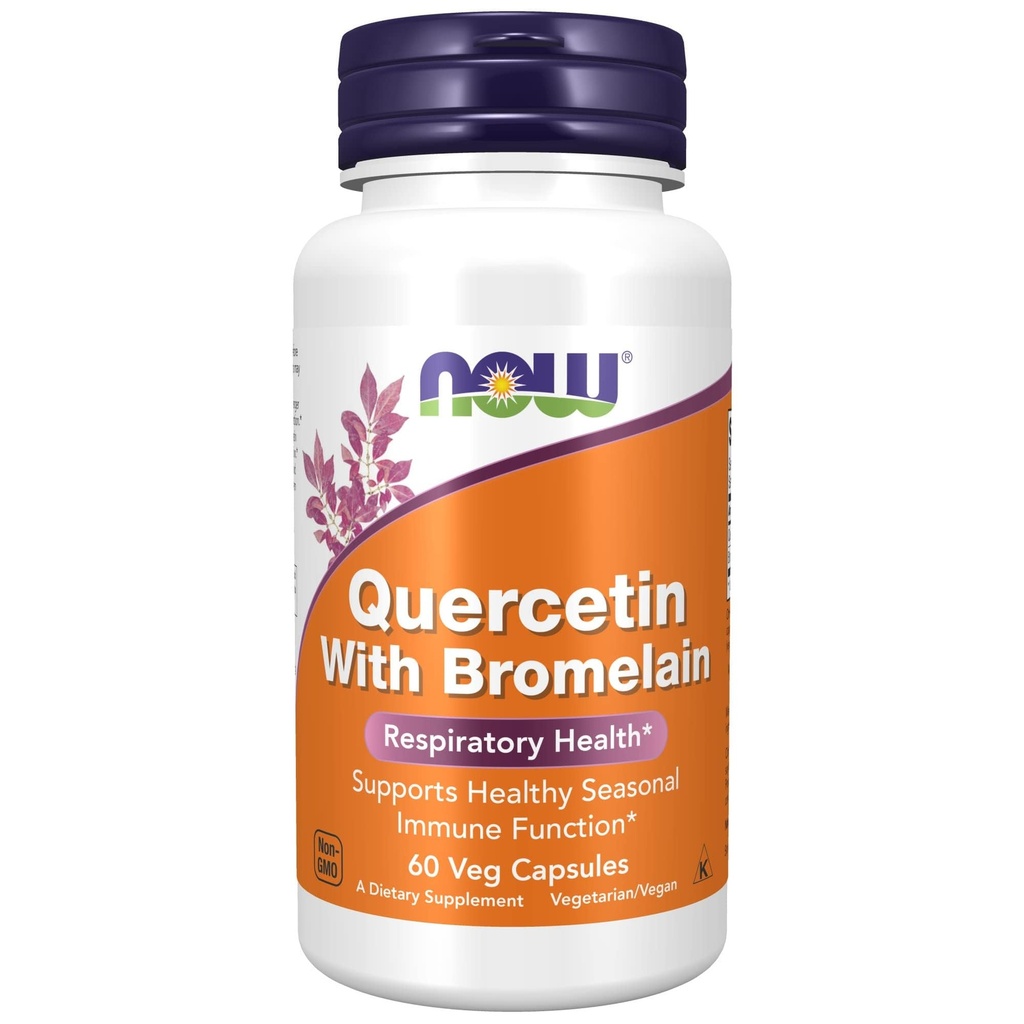 Suplemen SEKARANG, Quercetin dengan Bromelain, Balanced Immune System *, 60 Veg Capsules