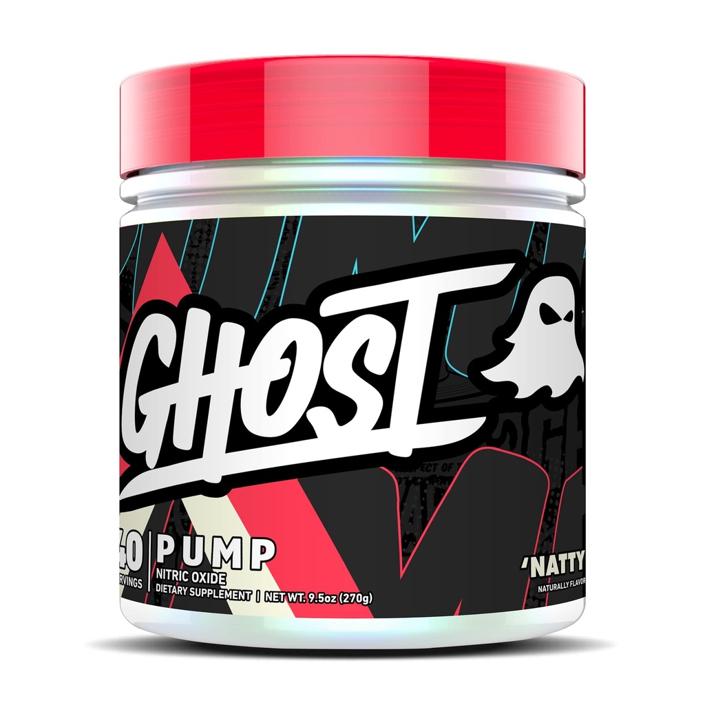 GHOST Pompa Nitric Oxide Powder, Natty - 40 Servis - Sugar & Stim-Free Pre-Workout Suplemen L- Citruline, Arginine Nitrate & -Glutathione - Soy & Gluten- Free, Vegan
