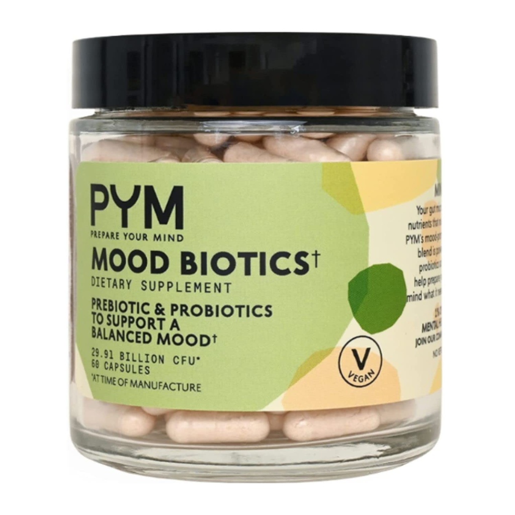 Prebiotik dan Biotik Proposis Mood oleh PYM dengan 22.91 Billion CFU (60 Count) Gut Health & Mood Suppplemen; 124; Non-GMO, Vegan, Gluten Free