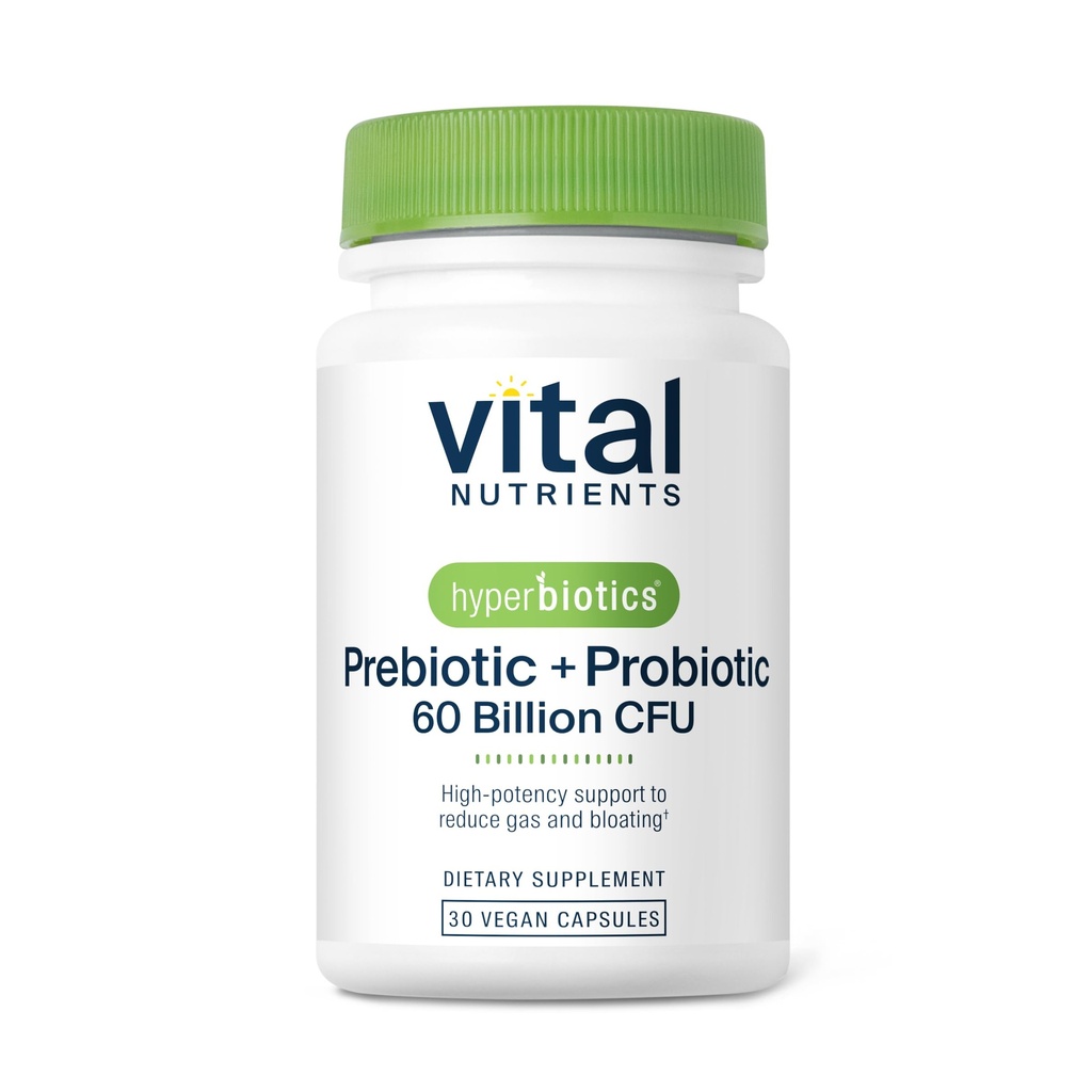 Nutrisi Hiperotik Vital Prebiotik dan Probiotik bagi Perempuan dan Pria 124; 60 Milyar CFU 124; Pre dan Progetic Support Digetical Health, Distipation, Diare, Gas & Bloating * 124; 30 Vegan Capsules