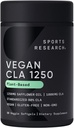 Sports Research Vegan CLA - 1250mg dengan Active Conjugated Linoleic Acid for Men & Women Alag4; Non- GMO, Soy & Gluten Free - 80% (90 Softgels)
