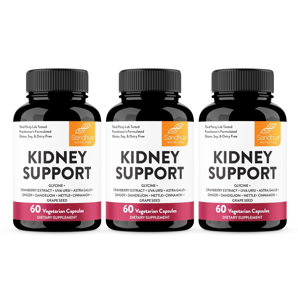 Sandhu 's Kidney Cleanse Detox & Repair Supplemen untuk Pria dan Wanita 124; dengan Cranberry Extract 124; Membantu Ginny & Urinary Tract Health 124; 60 Vegetarian Capsules (Paket 3)