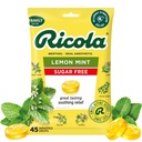 Ricola Sugar Free Lemon Throat Drops, 45 Count, Relief Refreshing From Minor Throat Irrities, Oral Anestetic