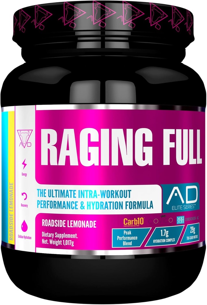 Project AD Raging Full Ultimate Intra- Workout Performance and Hidration Formula (30 Servings, Roadside Lemonade)