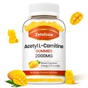 Acetyl L-Carnitine Gummies, L- Carnitine Suplemen untuk Perempuan & Pria, Nutrition Suplemen untuk Boost Energy, Imunitas & Kesehatan Otak, Vegan, Non-GMO, Mango Flavor, 60 Count