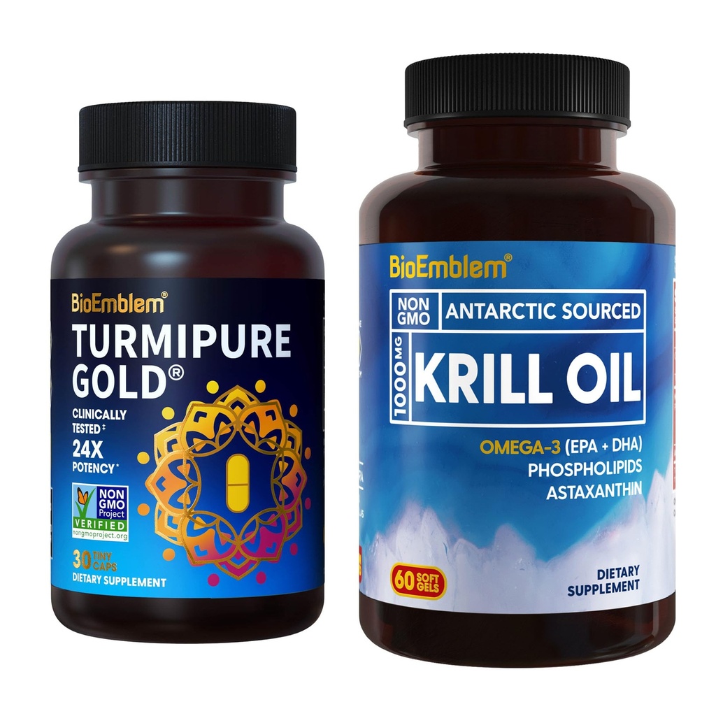 BioEmblem Antarktic Krill Oil Suplemen Turmeric Curcumin dengan Clinically Studied TurmiPure