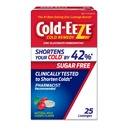 Cold- EEZE Sugar- Free, Natural Wild Cherry Zinc Lozenges, Homepathic Cold Remdy, Shortent the Common Cold, Sore Throat, Cough, Conbuffes & Post Nasal Drip, 25 Ct