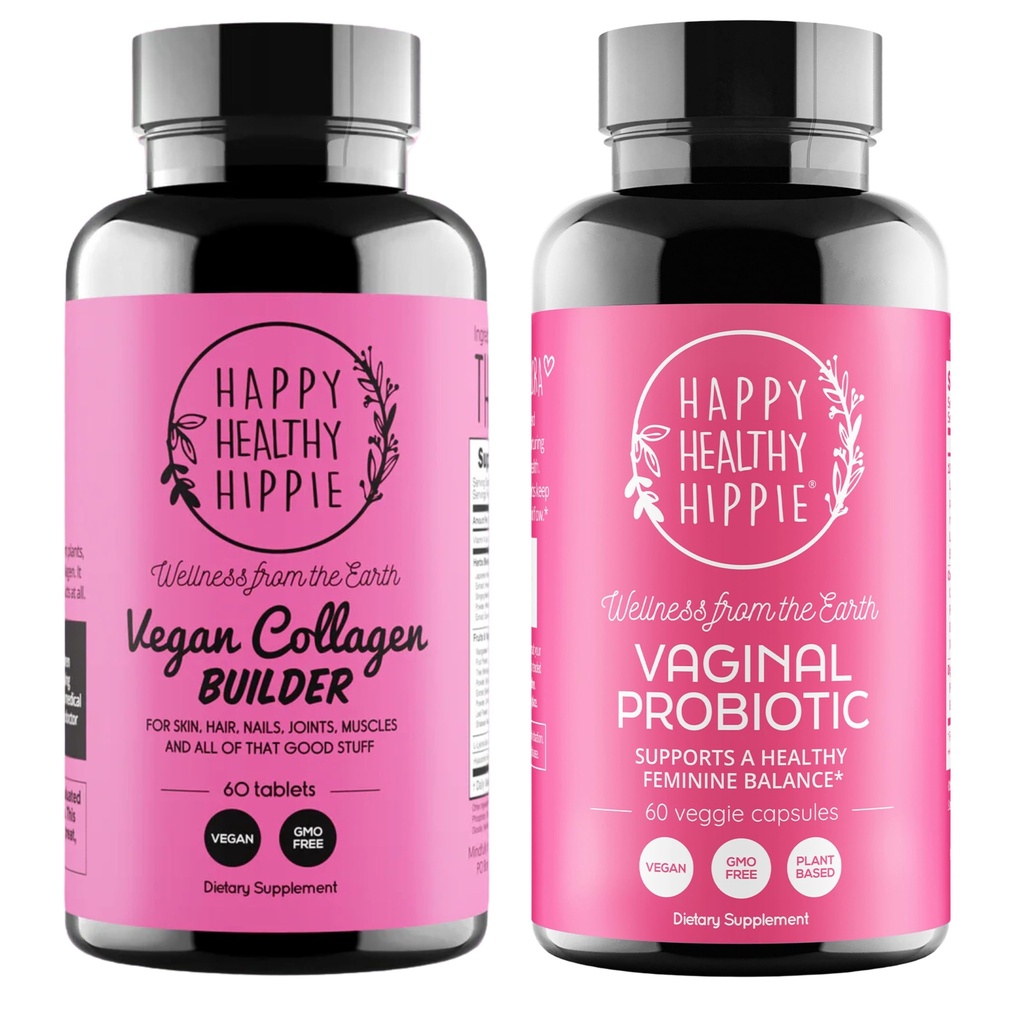 Happy Healthy Hippie Provinsi Vaginal untuk Women & Vegan Collagen Builder Collagen Pills