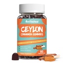 Sugar Free Ceylon Cinnamon Gummies 2000MG, Cinnamon Suplemen dengan Chromium dan Cinnamon Bark, Vegan, Non-GMO, Gluten Free, 60 Gummim