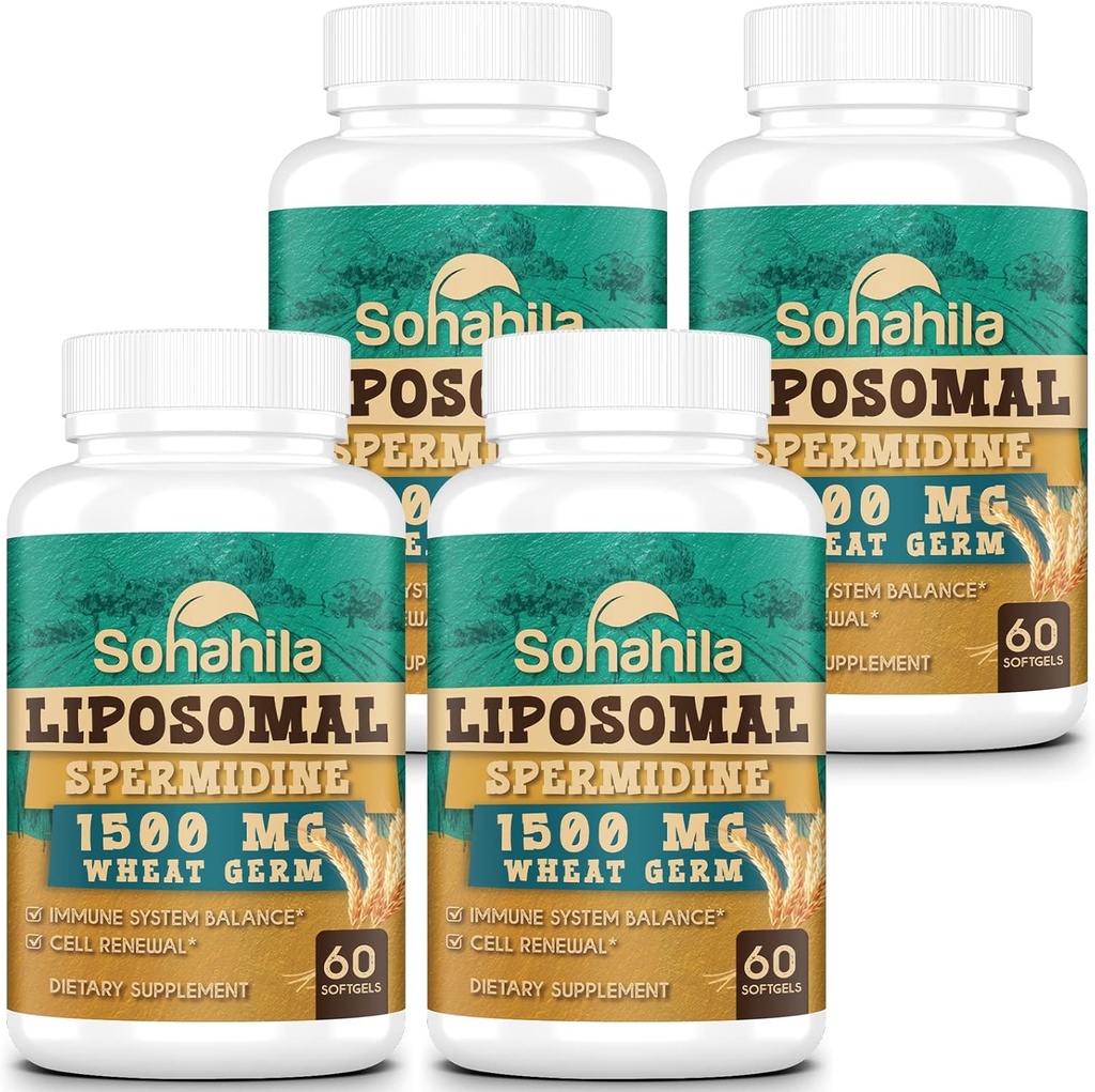 Spermidine Supplement 15 MG - 99% Kemurnian, Ledakan Tinggi, 1500 MG Ferwered Wheat Germ Ekstrak dengan Zinc & Thiamin, Spermidine untuk Pria & Perempuan - Cellular Renewal, Aging Pertahanan, Energi, 240 Softgels