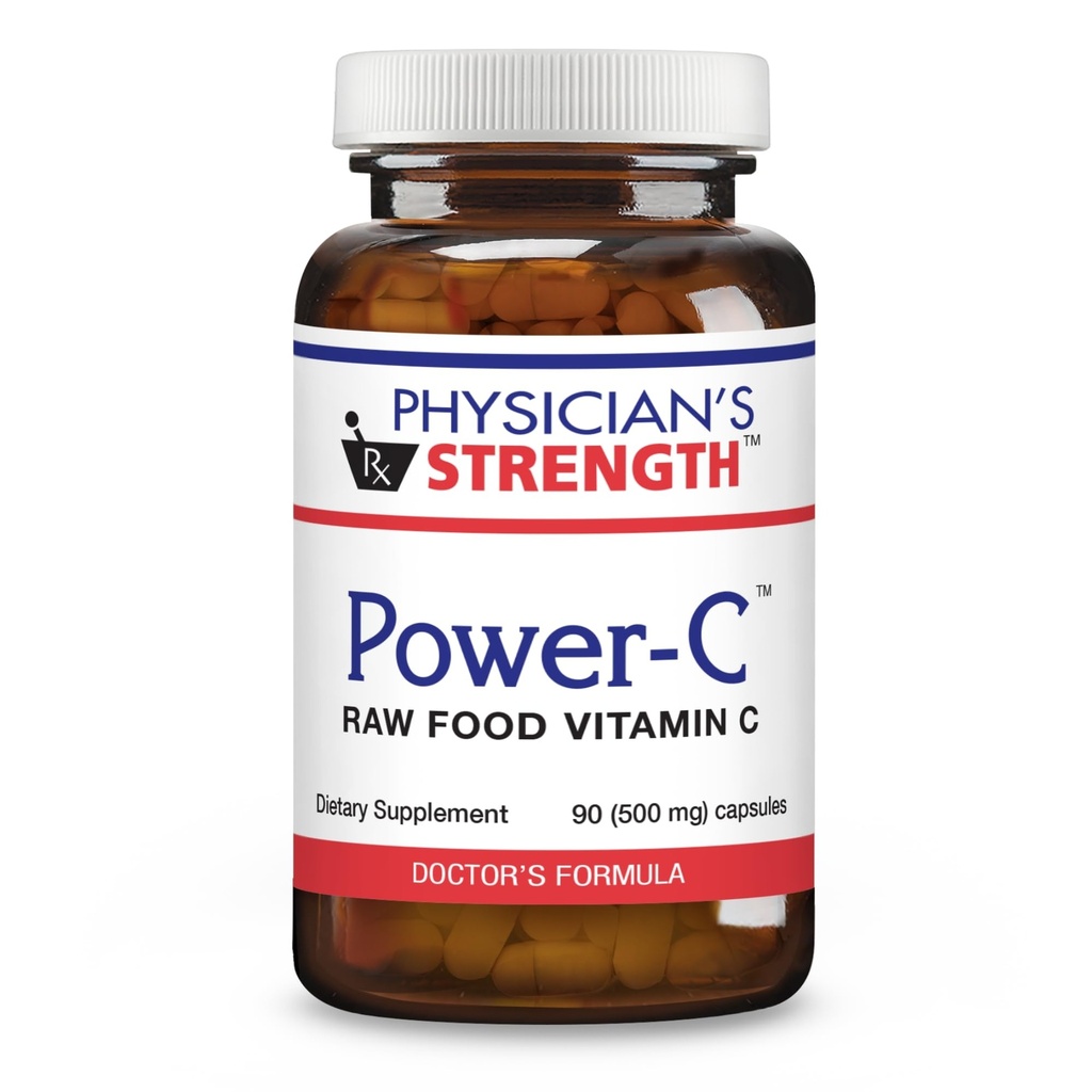 Fisik Power-C - 90 Kapsul - Raw Food Vitamin C + Flavonoid dari Camu Camu, Acerola Cherry, Rhus coriaria & Rose Hip - Kosher - 30 Servis