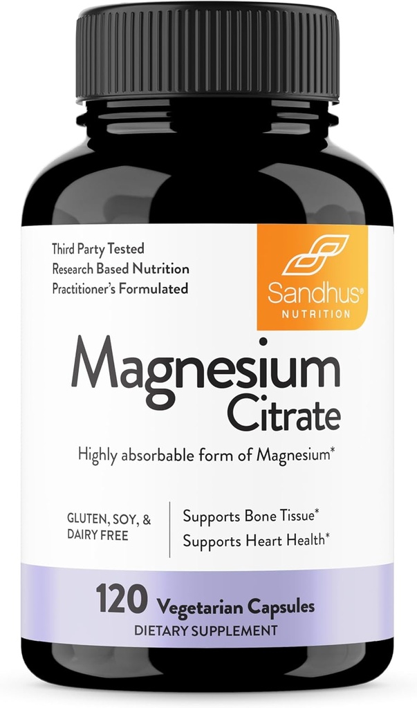 Sandhu 's Magnesium Citrate Sangat Absorbable Gluten, Soy Diary Free