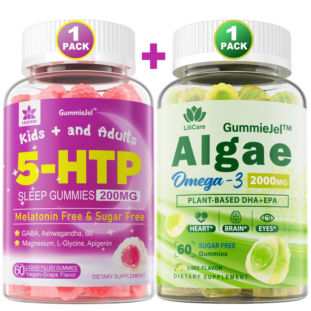 ILICARE Vegan Omega 3 Gummies & 5HTP Gummies