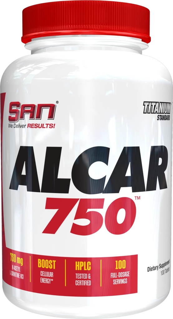 Alcar 750-Pure Acetyl L- Carnitine for Energy, Focus, and Fat Metabolisme 100 Servings